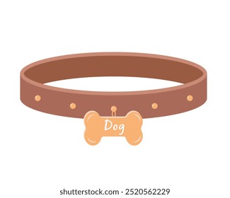 Dog Collar. Dogs and cats supplies, pet shop and care equipment. Pet shop goods icon collar. Vector illustration isolated on white background.