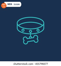 Dog collar icon Flat .