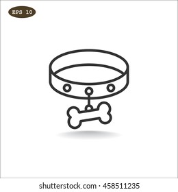 Dog collar icon Flat .