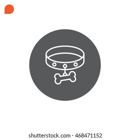 Dog collar icon Flat .