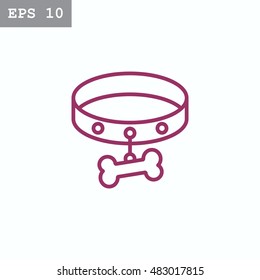 Dog collar icon Flat .