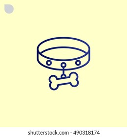 Dog collar icon Flat .