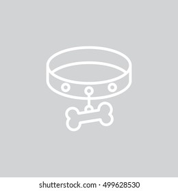 Dog collar icon Flat .