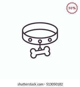 Dog collar icon Flat .