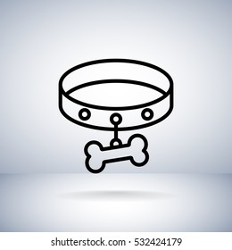 Dog collar icon Flat .