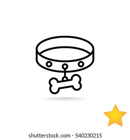 Dog collar icon Flat .