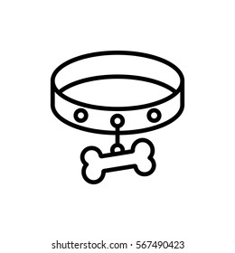 Dog collar icon Flat .