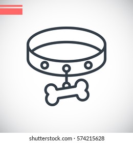 Dog collar icon Flat .