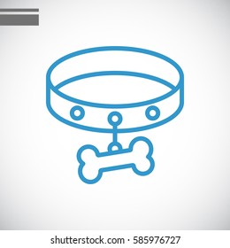 Dog Collar Icon Flat .