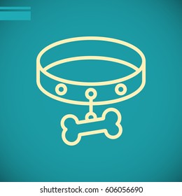 Dog collar icon Flat .