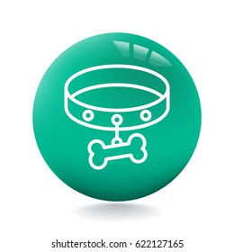 Dog collar icon Flat .