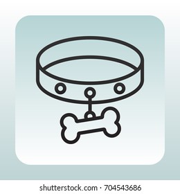 Dog collar icon Flat .