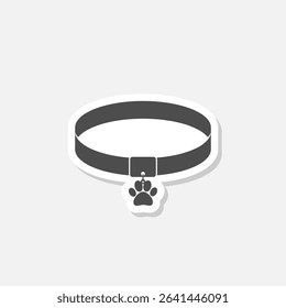 Dog collar icon sticker isolated on gray background