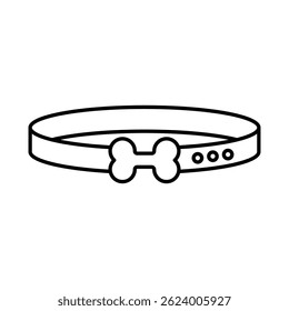 Dog collar icon and symbol design with editable stroke