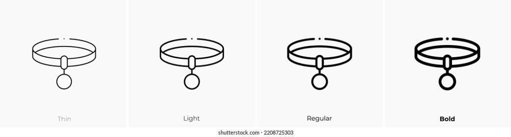 dog collar icon. Thin, Light Regular And Bold style design isolated on white background