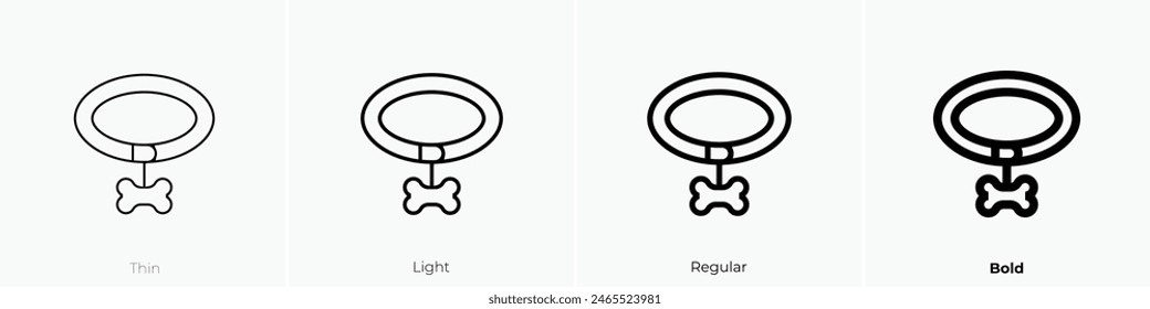 dog collar icon. Thin, Light Regular And Bold style design isolated on white background