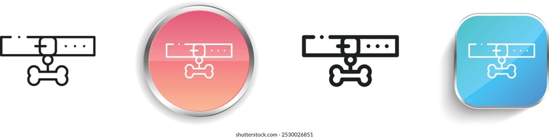 dog collar icon. Thin Linear, Regular and Button Style Design Isolated On White Background