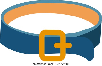 Dog collar, illustration, vector on white background.