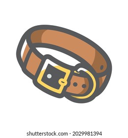 Dog collar leather Vector icon Cartoon illustration.