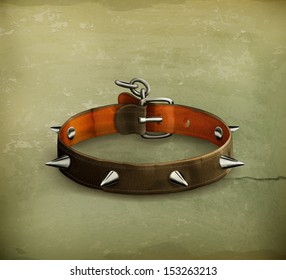 Dog collar old style vector icon