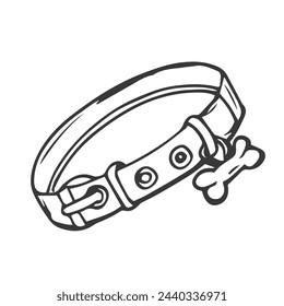 Dog collar outline icon Vector illustration