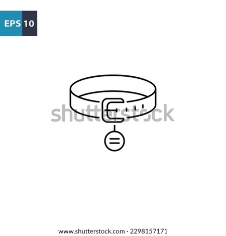Dog collar outline icon Vector illustration