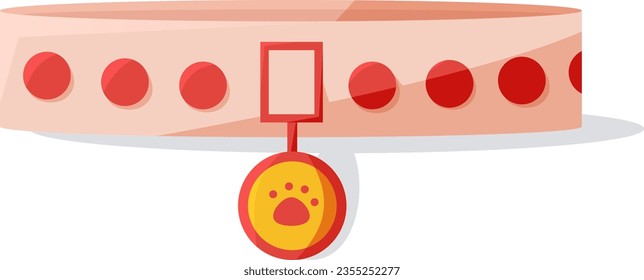 dog collar, paw, pet accessories, cartoon, vector