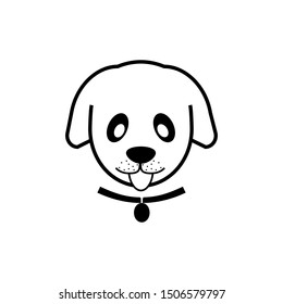 dog with collar, pet, emblem, animal logo, friend of human icon