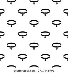 Dog collar seamless pattern isolated on white background