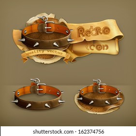 Dog collar, vector icon