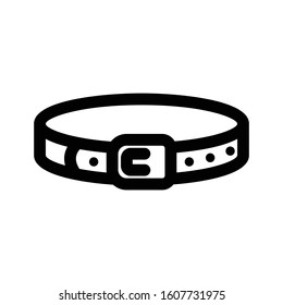 Dog collar vector icon in black color