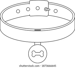 Dog collar vector icon in black style for web