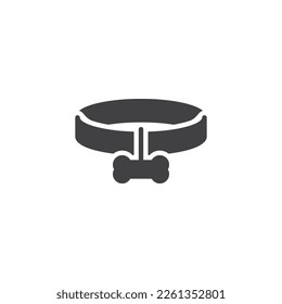 Dog collar vector icon. filled flat sign for mobile concept and web design. Collar with bone glyph icon. Symbol, logo illustration. Vector graphics