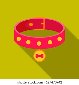 Dog collar vector icon in flat style for web