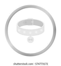 Dog collar vector icon in monochrome style for web