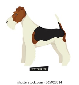 Dog collection Fox Terrier Geometric style