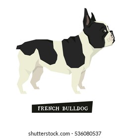 Dog collection French Bulldog Geometric style set