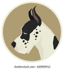 Dog collection Great Dane Geometric style Avatar icon round