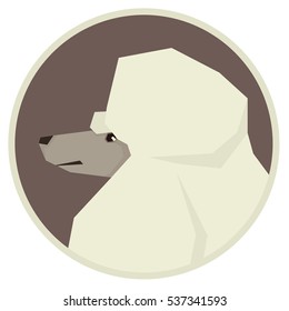 Dog collection Poodle Geometric style icon round