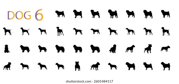 dog collection set vector illustration