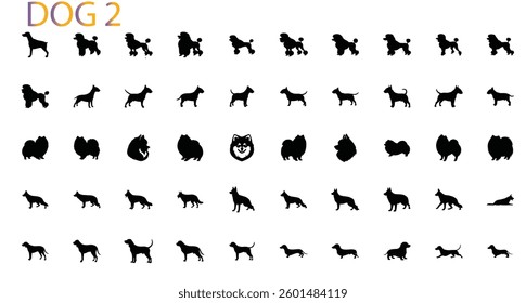 dog collection set vector illustration