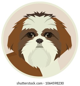 Dog collection Shih Tzu Geometric style Avatar icon round