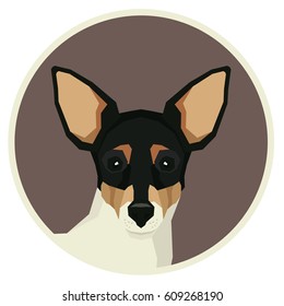 Dog collection Toy Fox Terrier Geometric style Avatar icon round