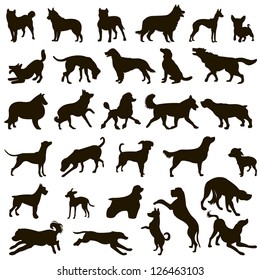 Dog collection. Vector silhouette