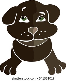 Dog color icon. Lovely pet, animal isolated vector illustration.