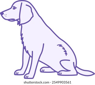 Icono de color de perro. Ilustración vectorial. Mamífero. Perro lindo sentado. Concepto de mascotas