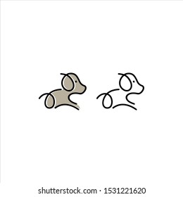 Dog colorful concept icon or design element on white background