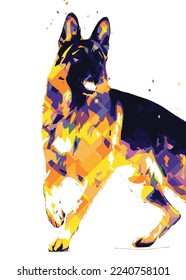 Dog Colorful Creative Poster Image
