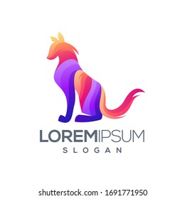 dog colorful gradient logo design