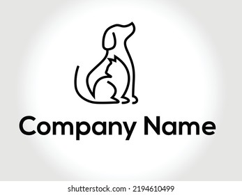 dog colorful minimalist business and company vector logo design. animal icon design